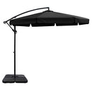 Instahut Umbrella Outdoor Umbrellas Cantilever Patio Sun Beach UV with Durable Base Black 3M