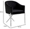 Meridian Furniture Xavier Collection Modern | Contemporary Velvet Upholstered Dining Chair with Sturdy Steel X Shaped Legs, 25.5" W x 24.5" D x 31.5" H, Black