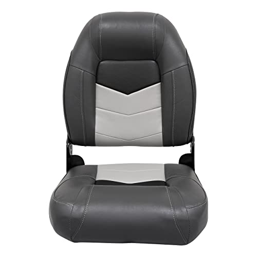 Wise 3304-860 Pro-Angler Series High Back Boat Seat, Charcoal / Black / Marble Grey