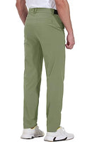 Rdruko Men's Stretch Golf Pants Quick Dry Lightweight Casual Dress Pants with Pockets, Green, 30