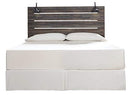 Signature Design by Ashley Drystan Rustic Panel Headboard ONLY with USB Charging Stations, King, Brown