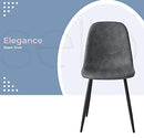 LEVEDE Dining Chairs, Set of 4 Reading Seating, Modern Kitchen Chairs, PU Leather Chic Nursing Seats, Home Furniture for Dining Room, Living Room, Cafe, Meeting Room, Load Up to150kg (Grey)