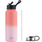 BOTTLE BOTTLE Insulated Water Bottle with Straw and Handle 1180ml(40oz) Stainless Steel Water Bottles with Two Lids Metal Drink Flask (Pink)