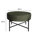 LEVEDE Round Foot Stool, Velvet Ottoman with Solid Metal Legs, Vanity Chair Stool Anti-Slip, Foot Rest, Home Office Furniture for Living Room, Bedroom, Makeup Room, Balcon (Green)