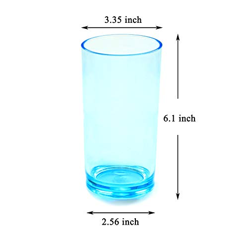 Youngever 8 Pack 500ML Plastic Water Tumbler, Set of 8, Plastic Glasses, Re-usable Plastic Cups, Unbreakable Glasses, Plastic Tumblers (4 Colors)