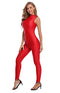 speerise Spandex Bodysuit for Women Zip Sleeveless Unitard Bodycon Jumpsuits Leotard for Costume, Red, Small