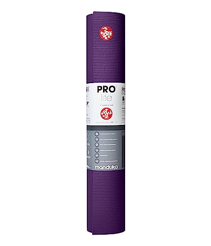 Manduka PROlite Yoga Mat-Solid- 4.7mm Thick Travel Mat, Superior Catch Grip, Dense Cushioning for Support, Stability, Yoga, Pilates, and all Fitness, 71 inch-Black Magic