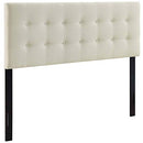 (Queen, Ivory Fabric) - Modway Emily Upholstered Tufted Button Fabric Queen Size Headboard in Ivory