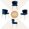 HULALA HOME Velvet Dining Chairs, Modern Small Armless Accent Chair with Gold Metal Legs, Living Room Upholstered Cute Side Chair, Elegant Tufted Back Vanity Chair for Bedroom/Beauty Room-Navy