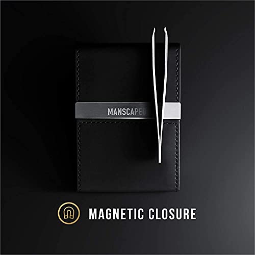 MANSCAPED™ Shears 2.0 Tempered Stainless Steel Men's Nail Kit, Fingernail Clippers, Safety Scissors, Tweezers and Nail File, Travel Manicure Set, 4-Piece Luxury Men's Grooming Kit with Compact Case