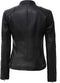 Decrum Black Leather Biker Jacket for Women | [1313762] Dodge Black, S