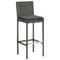 vidaXL 4X Garden Bar Stools Outdoor Patio Terrace Seat Seating Sitting Chair Bistro Pub Stool Furniture with Cushions Grey Poly Rattan