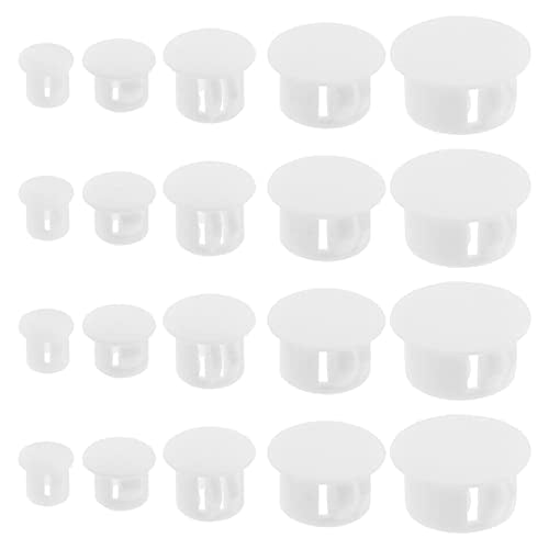 ECSiNG 100Pcs Plastic Hole Plug Replacement Flush Type Hole Plugs Snap Furniture Fencing Post Pipe Insert End Caps Accessories for Cabinets Window Frames White