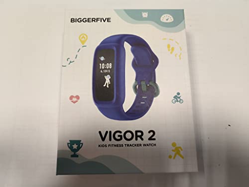 BIGGERFIVE Vigor 2 L Kids Fitness Tracker Watch for Boys Girls Ages 5-15, IP68 Waterproof, Activity Tracker, Pedometer, Heart Rate Sleep Monitor, Calorie Step Counter Watch, Black