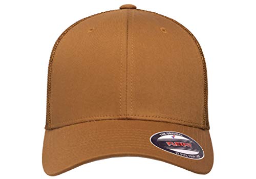 Flexfit Unisex Adults Trucker Mesh Fitted Cap, Caramel