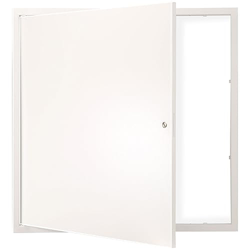 VEVOR Metal Access Panel for Drywall Ceiling, 24 x 24 Inch Plumbing Access Doors with Cam Latch Lock, Heavy-Duty Steel Wall Hole Cover, Easy Install Removable Hinged Panel for Wiring & Cables, Silver