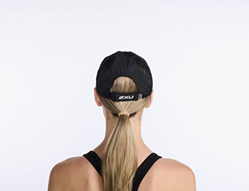 2XU Unisex Adult Run Cap - Lightweight & Breathable - Black - One Size