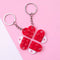 Prime A1 Gifts Brick Keychain for Couples Friendship - 2pcs Matching Heart Colorful Keychain Set for Couples Valentine's Day BFF (Red)