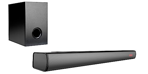 Laser 2.1 Channel Bluetooth Soundbar for TV with 30W Wired Subwoofer, LED Display & Multiple Inputs - Enhance Your Home Entertainment Experience with Cinema-Quality Audio