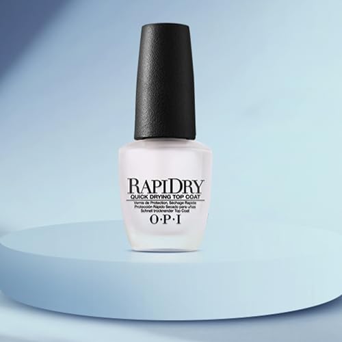 OPI RapiDry Nail Polish Drying Top Coat, High Shine and Glossy Finish, Quick Drying, Designed to Shine, Seal and Protect, 15ml