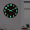 30x30x4cm Luminous Wall Clock Wooden Design Night Lights Round Wall Clock Large Number Wooden Clock for Living Room Bedroom Home Kitchen Office School Easy to Read Glow in Dark