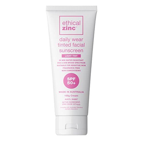 Ethical Zinc SPF 50+ Daily Wear Tinted Facial Sunscreen - Light Tint, 100 gram