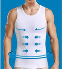 (Large, White) - Gynecomastia Compression Shirt to Hide Man Boobs Moobs Shapewear