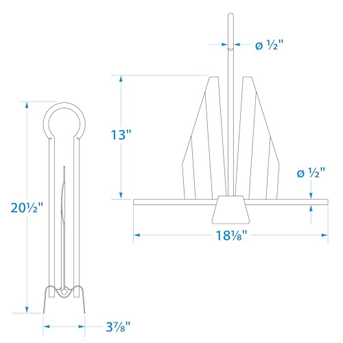 SEACHOICE 41640 Utility Anchor â€“ Hot-Dipped Galvanized Steel â€“ with Slip Ring Shank â€“ 15E â€“ for 28-to-30-Foot Boats