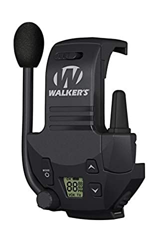 Walker's Razor Walkie Talkie Handsfree Communication up to 3 Miles, Black