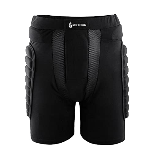 MagiDeal Protective Hip Butt Pad Ski Skate Snowboard Skating Skiing Gear Hip Padded Snowboarding Skiing 3D Padded Hip Protective Shorts Unisex, Black, S