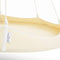 Hangout Pod Free-Hanging Transportable Circular Family Hammock Bed/Hanging Chair/Porch Swing for Garden, Deck, Lawn, Patio and Camping. Cream & White