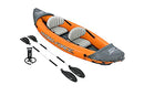 Bestway | Hydro-Force Rapid X2 Kayak| Inflatable Boat Set with Hand Pump, Paddles, Seats, Fins and Storage Bag | Two Seater