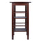 Winsome Egan Solid Wood Breakfast Table with 2 Side Shelves - Walnut