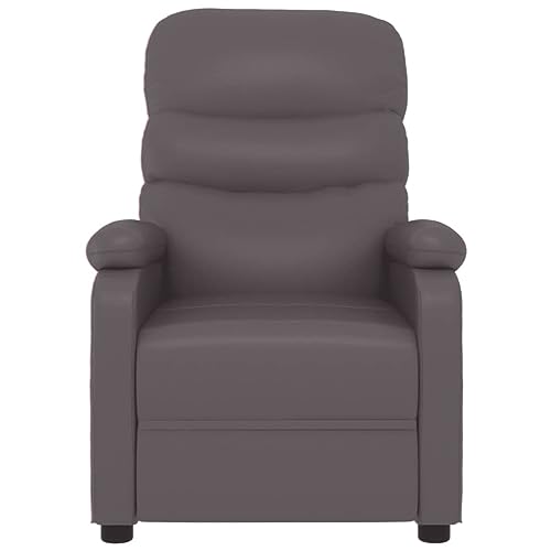 vidaXL Massage Chair, Recliner Chair with Adjustable Backrest and Footrest, Massage Office Chair with 6 Points, Armchair, Grey Faux Leather