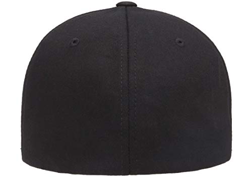 Flexfit Unisex Adults Cotton Twill Fitted Cap Hat, Black, Large-X-Large US