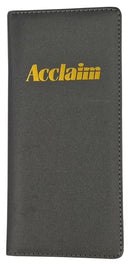 Acclaim Rigid Lawn Bowls Bowling Scorecard Holder Lightly Padded Plain Colour Metallic Finish 23 cm x 11 cm with Spring Clip & Pen Loop (Dark Grey)