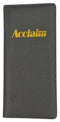 Acclaim Rigid Lawn Bowls Bowling Scorecard Holder Lightly Padded Plain Colour Metallic Finish 23 cm x 11 cm with Spring Clip & Pen Loop (Dark Grey)