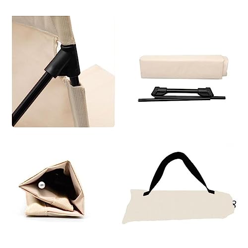 koolsoo Beach Seat Cushion Folding Chair Pad Mattress Outdoor Folding Chair Backrest Floor Chair with Back Support with Carrying Bag for Hiking,Camping,Picnic, Khaki