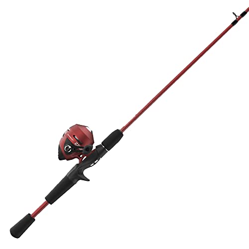 Zebco Slingshot Spinning Reel and Fishing Rod Combo, 6-Foot 2-Piece Fishing  Pole, Size 20 Reel, Changeable Right- or Left-Hand Retrieve, Pre-Spooled  with 8-Pound Zebco Cajun Line, Red