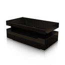 Coffee Table High Gloss Front Tea Table 4 Drawers Storage Shelf Wood Modern Living Room Furniture Black 85cm Length