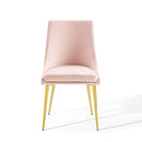 Modway Viscount Modern Accent Performance Velvet Dining Chair, Pink