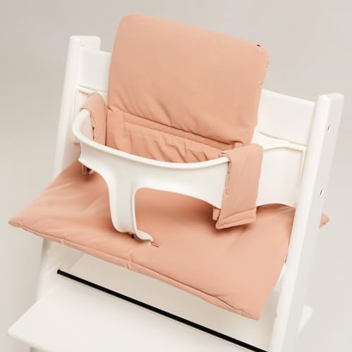 SA ACCESSORIES Cushion Compatible with Stokke Tripp Trapp - Waterproof Soft Seat Cushion for Infants, Babies & Toddlers - High Chair Accessories, Easy to Install, Easy to Clean – Peach