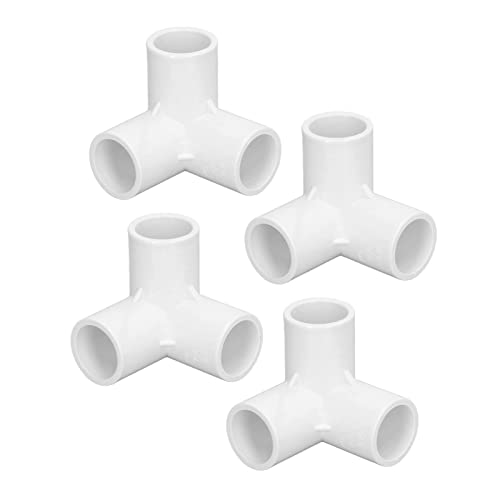 10PCS 3 Way PVC Pipe Fittings 0.8in Plastic 90 Degree Corner Elbow Fitting Tee Corner Connector 20mm Inner Diameter(White)