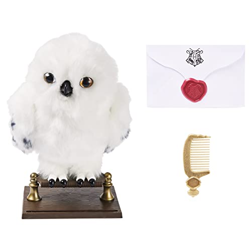 Wizarding World, Enchanting Hedwig Interactive Harry Potter Owl with Over 15 Sounds and Movements and Hogwarts Envelope, Kids Toys for Ages 5 and up, 6061829