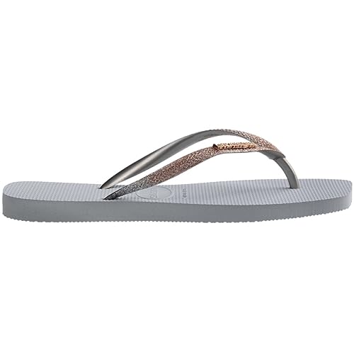 Havaianas Women's Square Glitter Flip Flops Sandals Grey 43-44 EU, Ice Grey, 43/44 EU