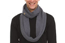 100% Merino Wool Everyday Knit Infinity Scarf - Winter Loop Scarf - Midweight Scarves for Women and Men, Charcoal Gray, One size