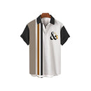 INGVY Men's Shirts Men Shirt Casual Musical Instrument Printing Single Button All-Match Summer Beach Shirt Short-Sleeved Beach Top (Size : 4XL)