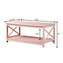 Convenience Concepts Oxford Coffee Table with Shelf, Blush Pink