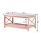 Convenience Concepts Oxford Coffee Table with Shelf, Blush Pink