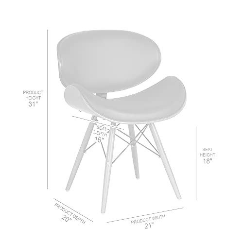 Armen Living LCCASIWAGRAY Cassie Dining Chair in Grey Faux Leather and Walnut Wood Finish